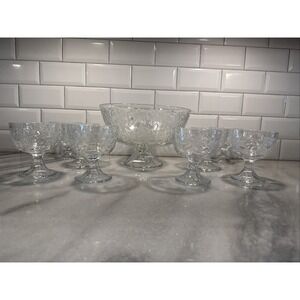 PRINCESS HOUSE Fantasia Serving Compote Pedestal Stemmed Bowl and 8 Dessert Cups